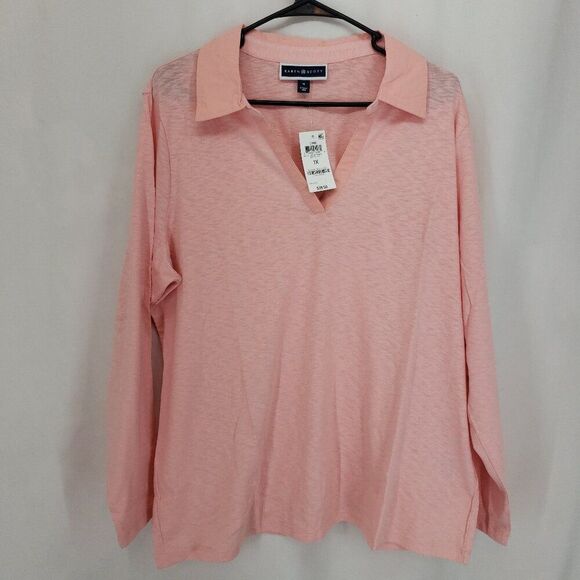 Karen Scott Plus Core Top Coral Ice 1X (AT) - Picture 1 of 6